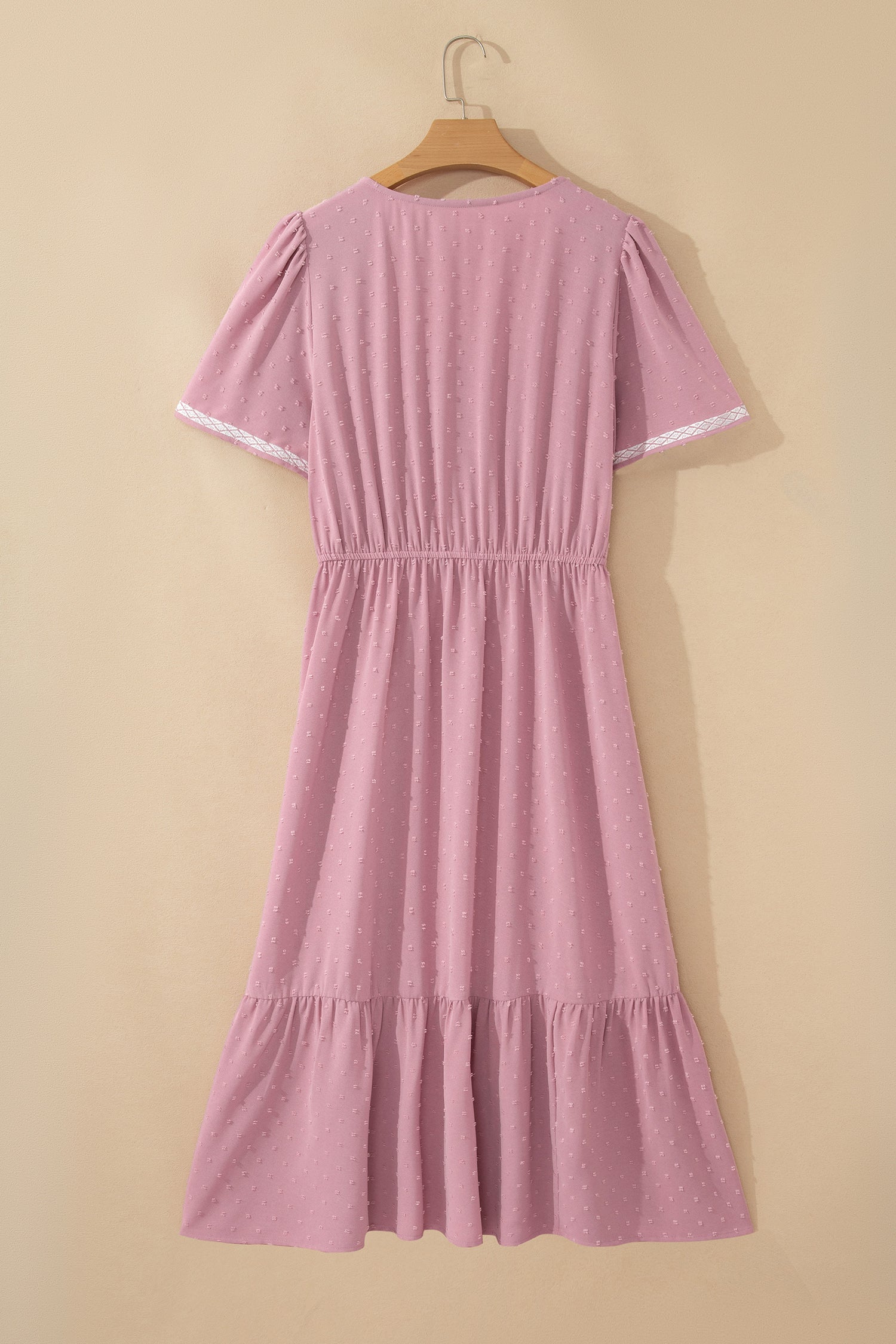 Plus Size Swiss Dot Smocked Flowy Midi Dress