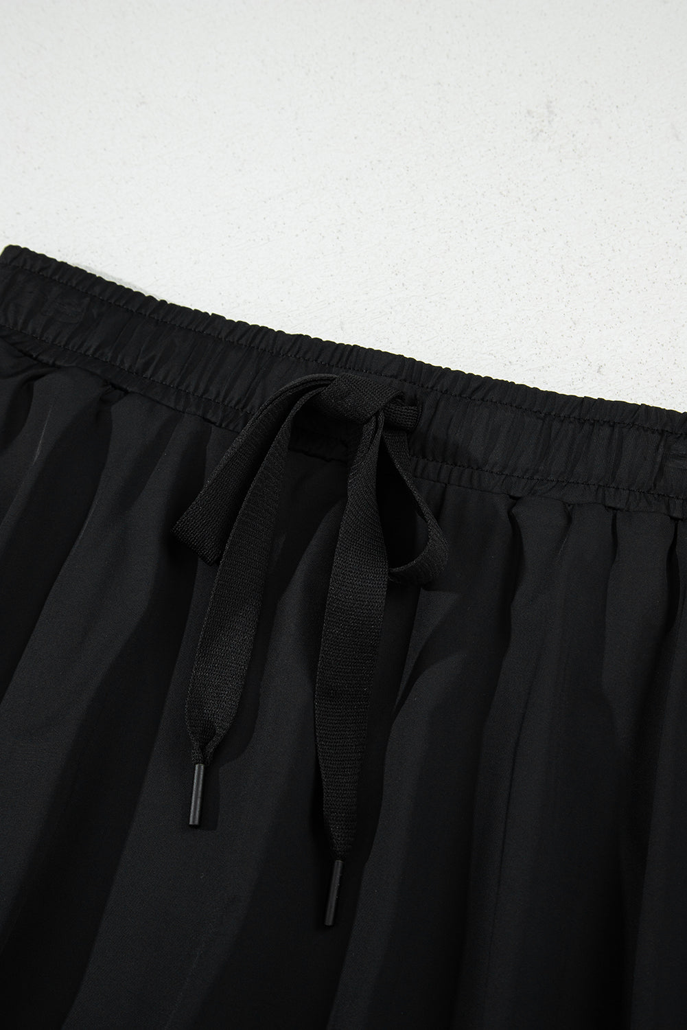 Plus Size Solid Drawstring Waist Lined Skort