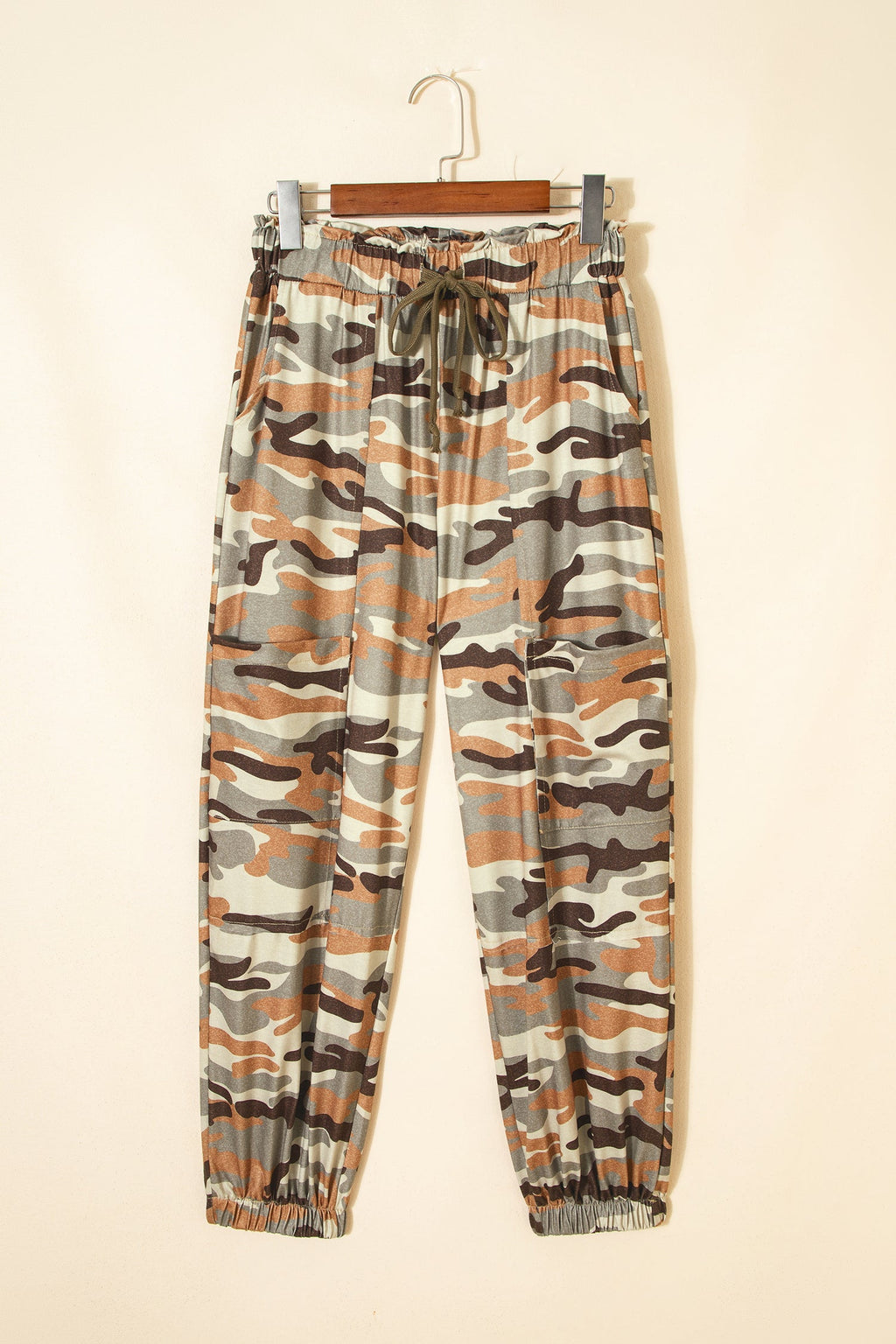 Camo Drawstring Elastic Waist Jogger Pants