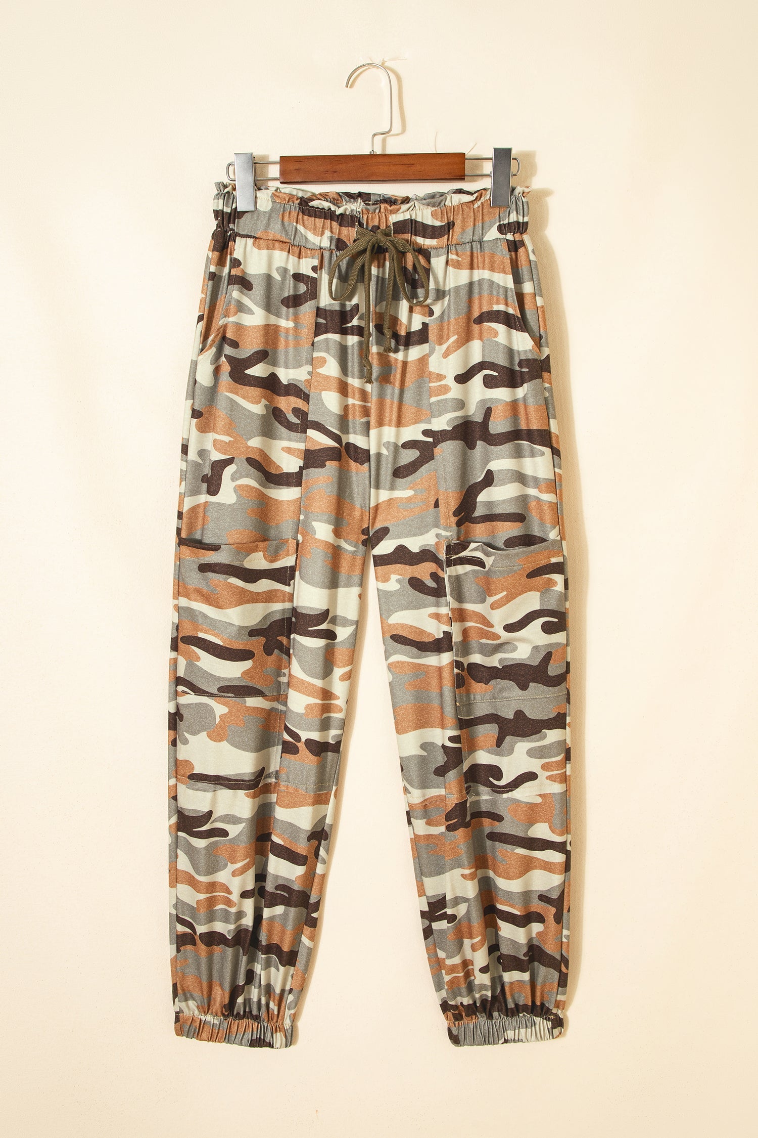 Camo Drawstring Elastic Waist Jogger Pants