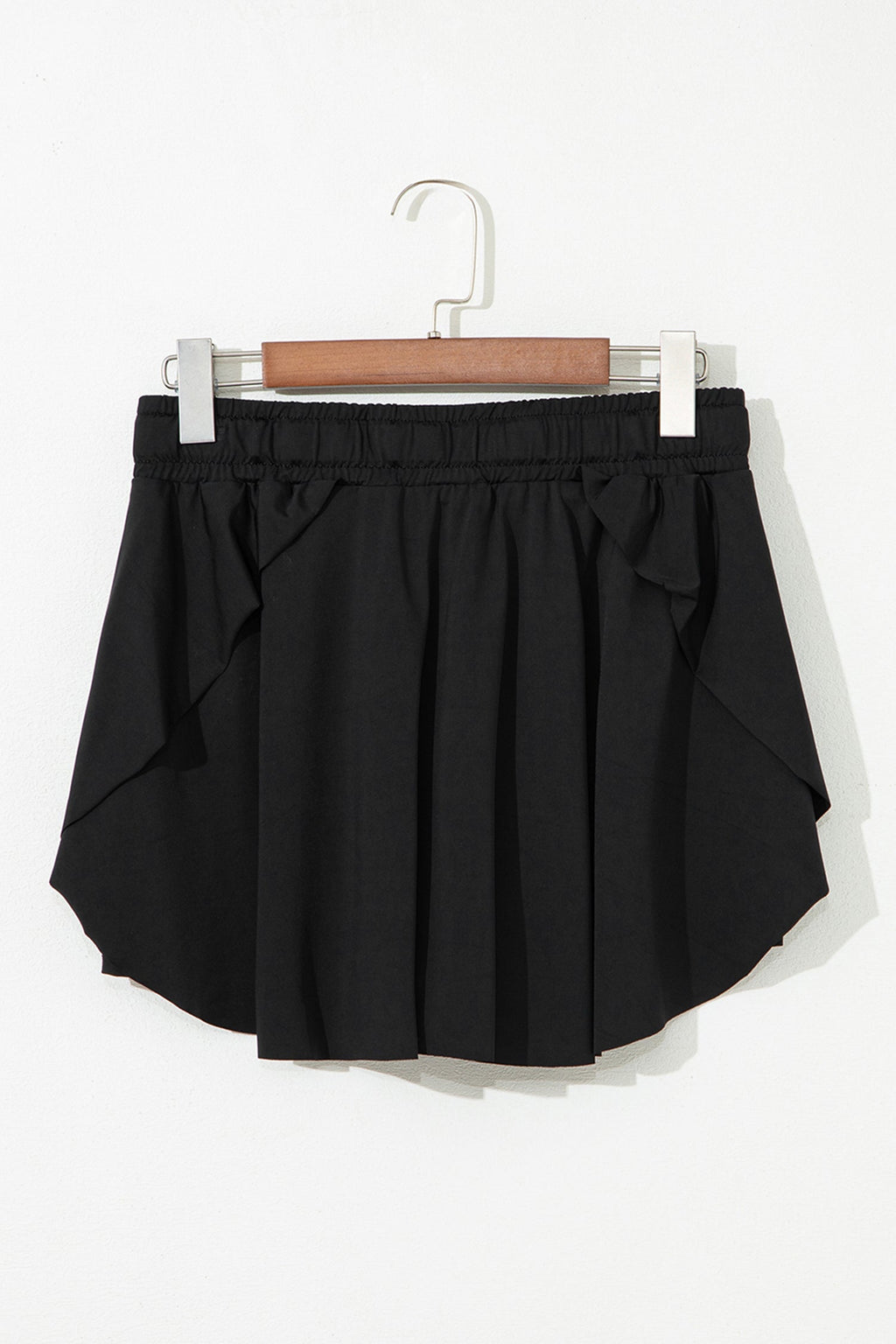 Plus Size Solid Drawstring Waist Lined Skort