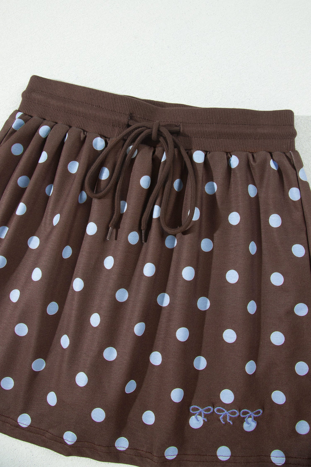Polka Dot Long Sleeve Pullover & Bow Skort Set